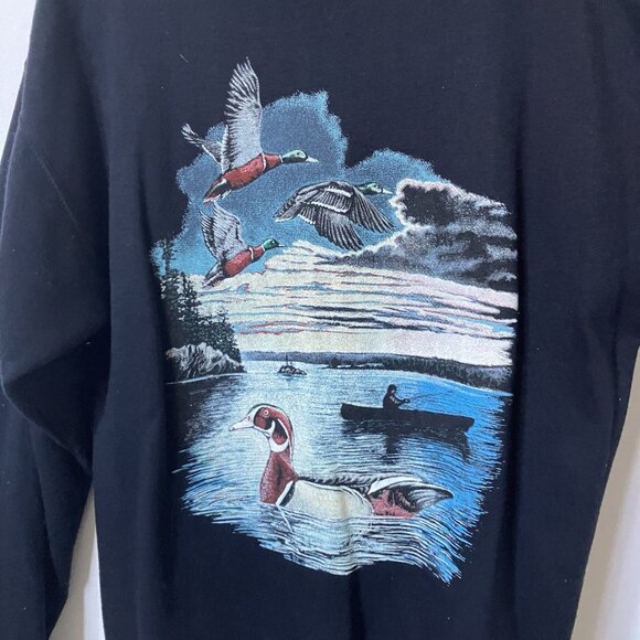 Vintage Champions Choice Sweatshirt Mens M Nature Duck Canoe Outdoor 90s - Picture 3 of 5